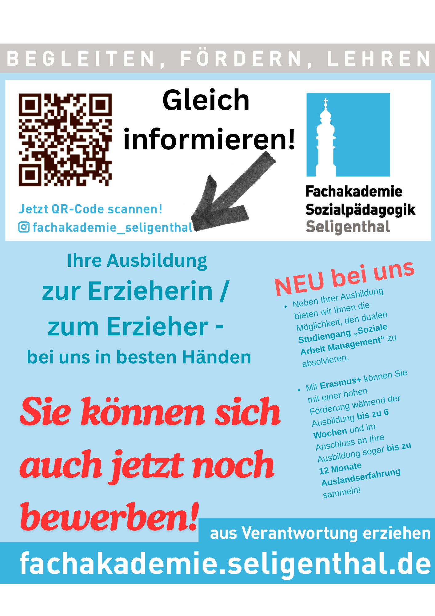 Jetzt Erzieher/in werden – Ihre Ausbildung, bei uns in besten Händen!